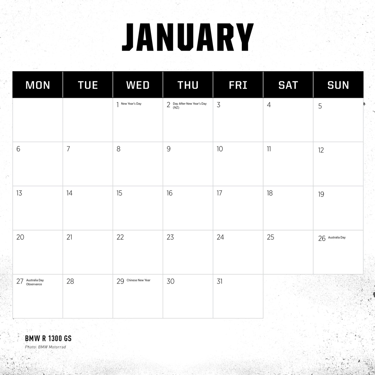 Adventure Bike 2025 Calendar - Paper Pocket