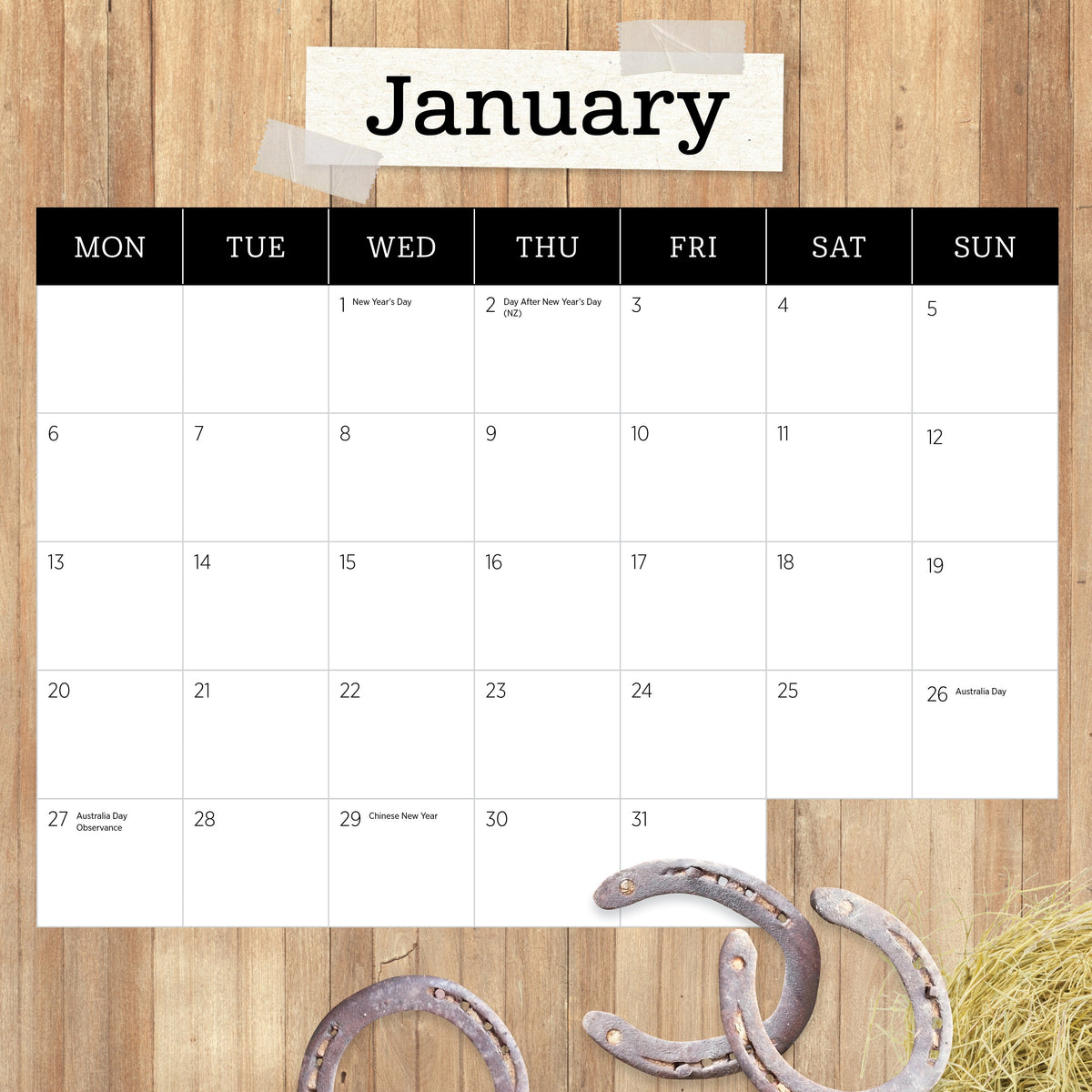 The Love Of A Horse 2025 Calendar Paper Pocket