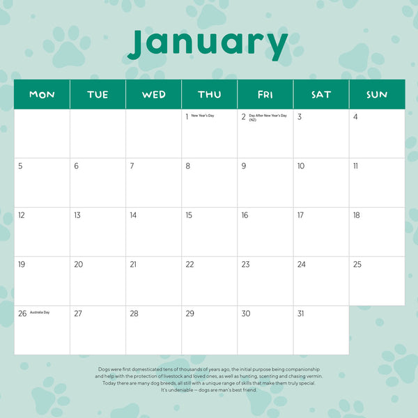 French Bulldogs 2026 Calendar January