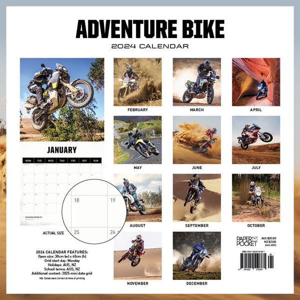 2024 Adventure Bike Calendar – Back Cover