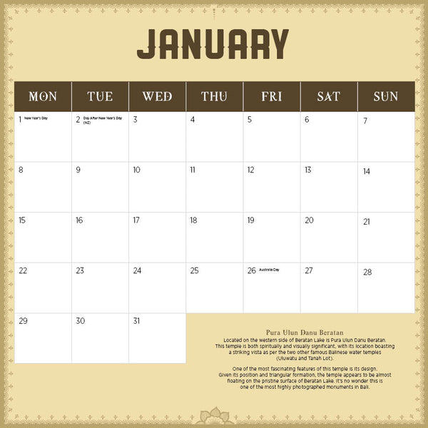 2024 Bali Calendar – Month Overview