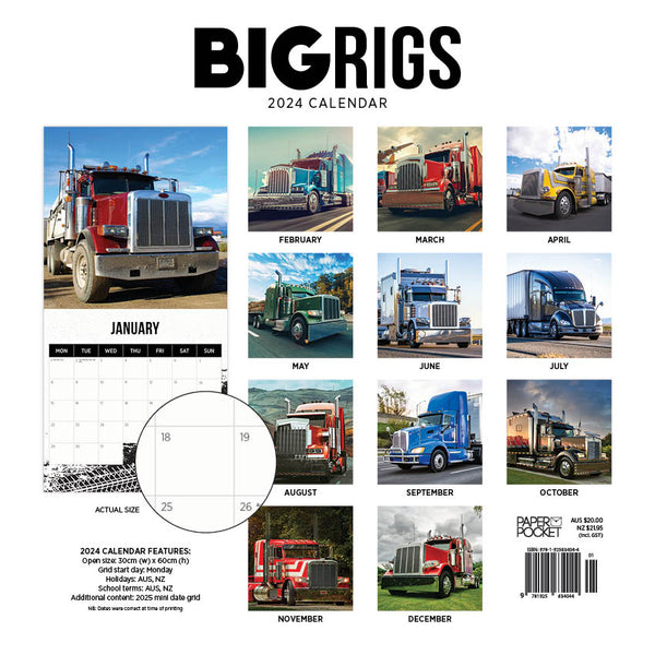 2024 Big Rigs Calendar – Back Cover