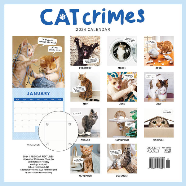 2024 Cat Crimes Calendar – Back Cover