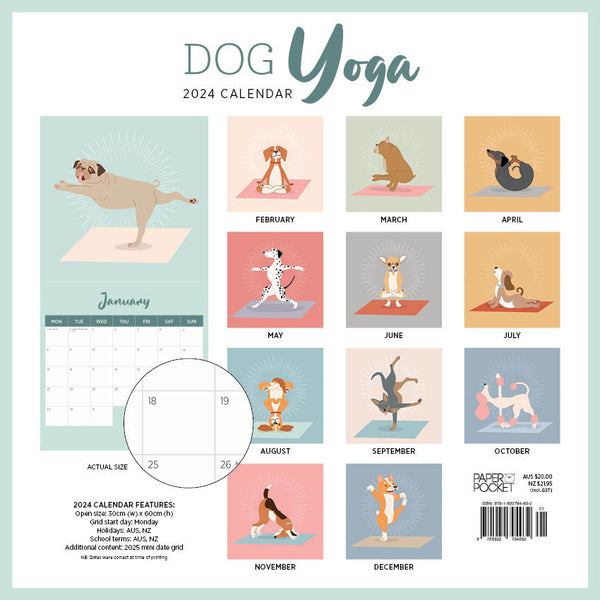 2024 Dog Yoga Calendar – Back Cover