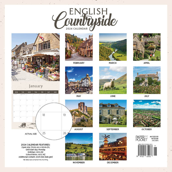 2024 English Countryside Calendar – Back Cover