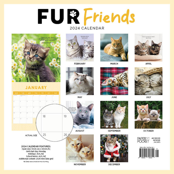 2024 Fur Friends Calendar – Back Cover