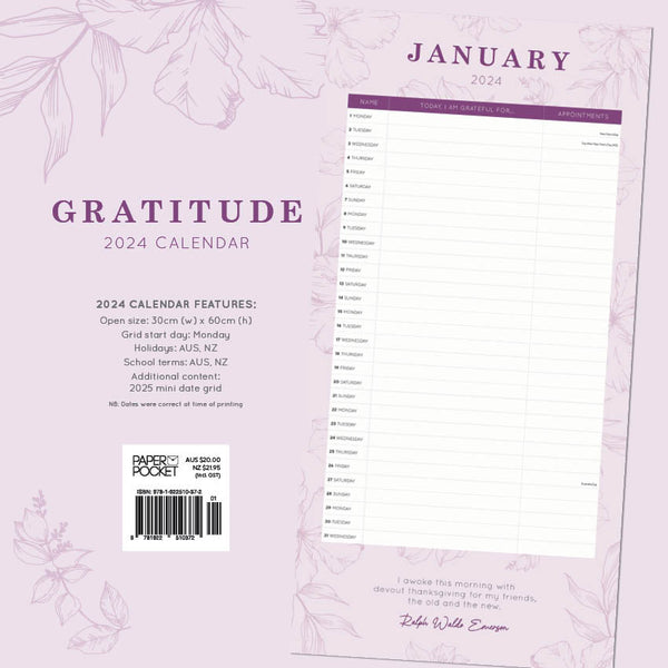 2024 Gratitude Calendar – Back Cover