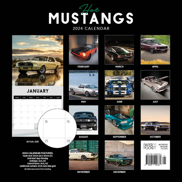 2024 Hot Mustangs Calendar – Back Cover