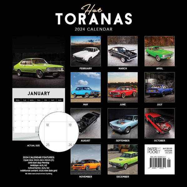 2024 Hot Toranas Calendar – Back Cover