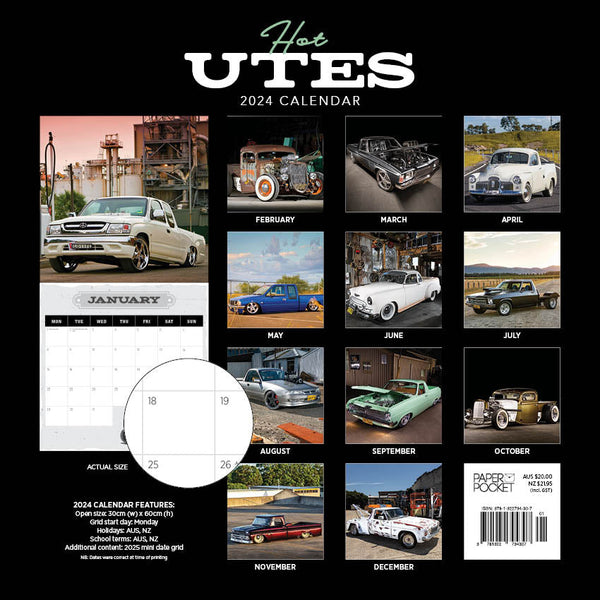 2024 Hot Utes Calendar – Back Cover