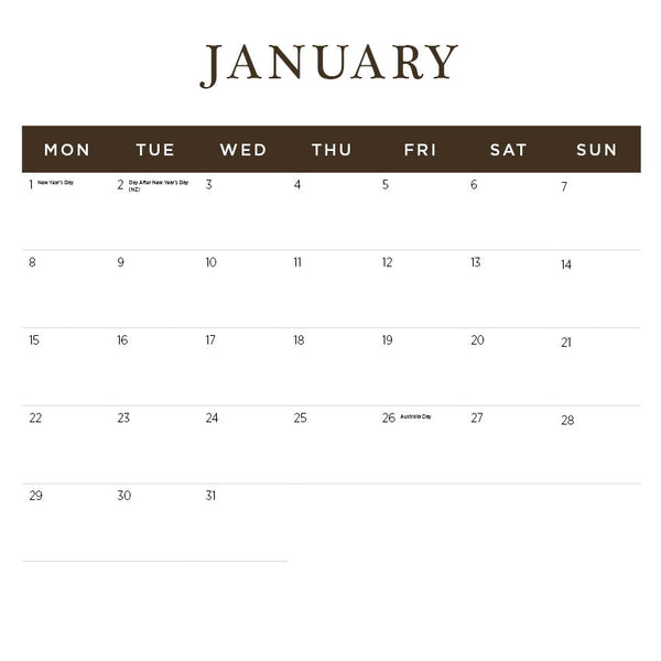2024 Illustrated Botanicals Calendar – Month Overview