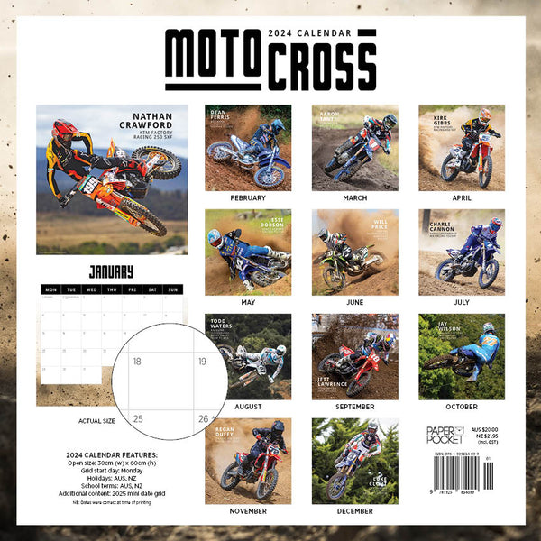 2024 Motocross Calendar – Back Cover