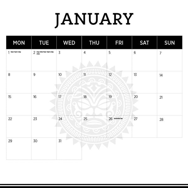 2024 New Zealand Calendar – Month Overview