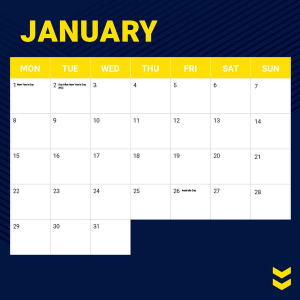 2024 Nrl North Queensland Cowboys Calendar – Month Overview