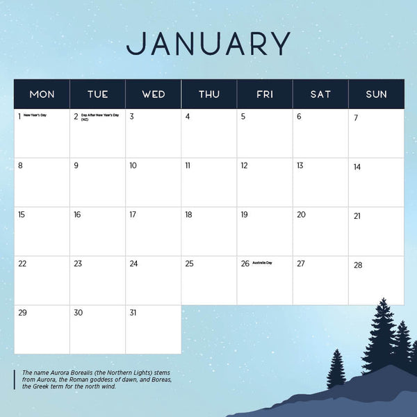 2024 Northern Lights Calendar – Month Overview