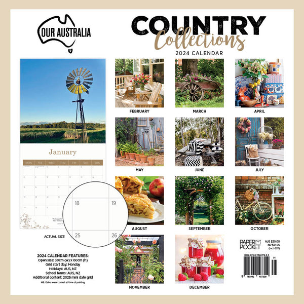 2024 Our Australia Country Collections Calendar – Back Cover