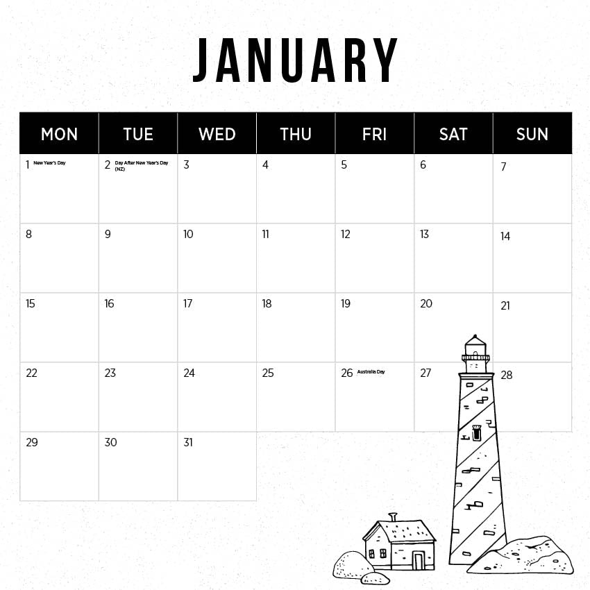 2024 Our Australia Lighthouses Calendar | Paper Pocket