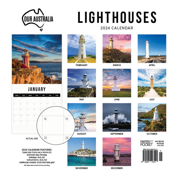 2024 Our Australia Lighthouses Calendar – Back Cover