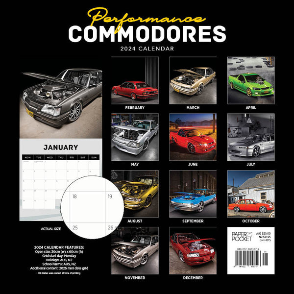 2024 Performance Commodores Calendar – Back Cover