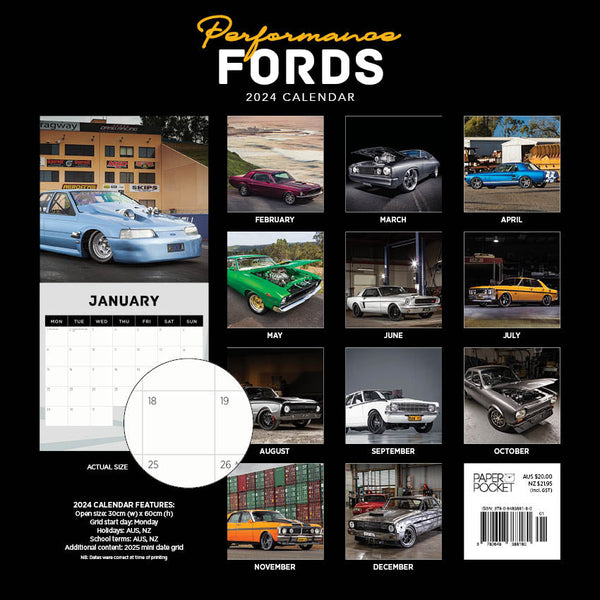 2024 Performance Fords Calendar – Back Cover