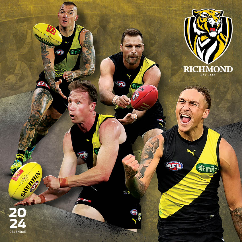2025 AFL Richmond Tigers Calendar Paper Pocket