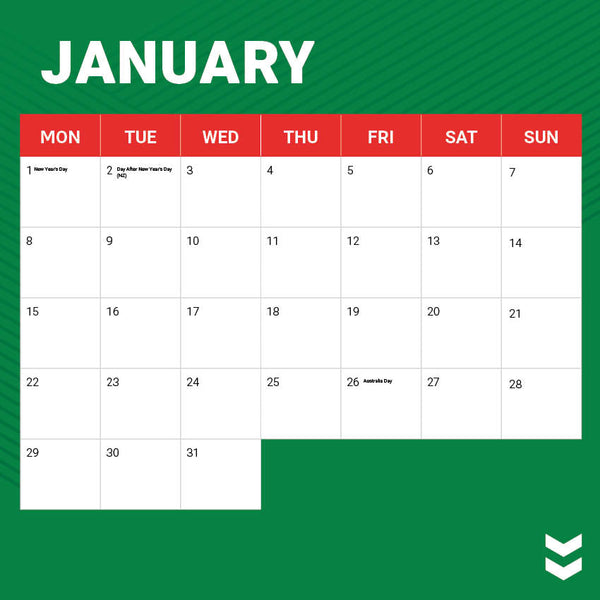 2024 Nrl South Sydney Rabbitohs Calendar – Month Overview