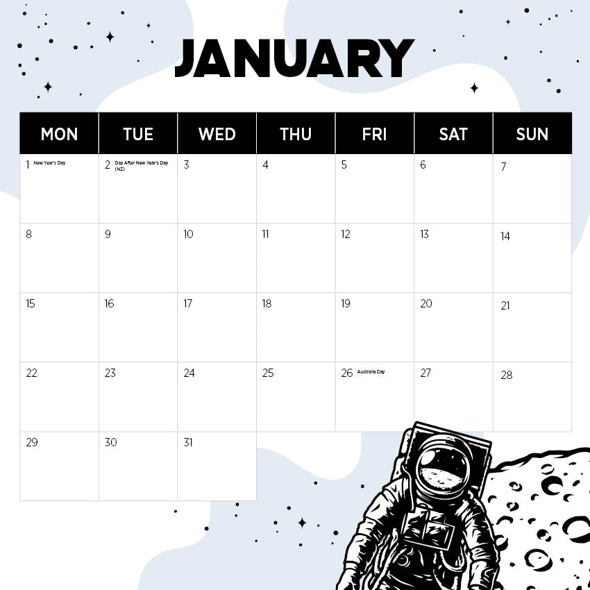 2024 The Milky Way Calendar Paper Pocket