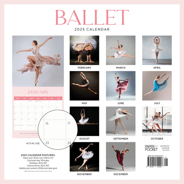 Ballet Calendar 2025 Monthly Overview