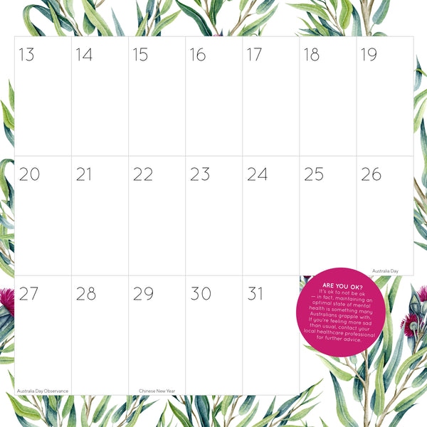 Big Dates Australiana Calendar 2025 January