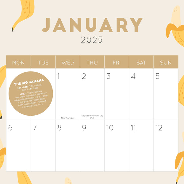 Big Dates Biggest Things Calendar 2025 Internal Image