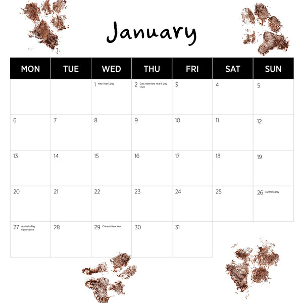 Dogs Life Calendar 2025 January