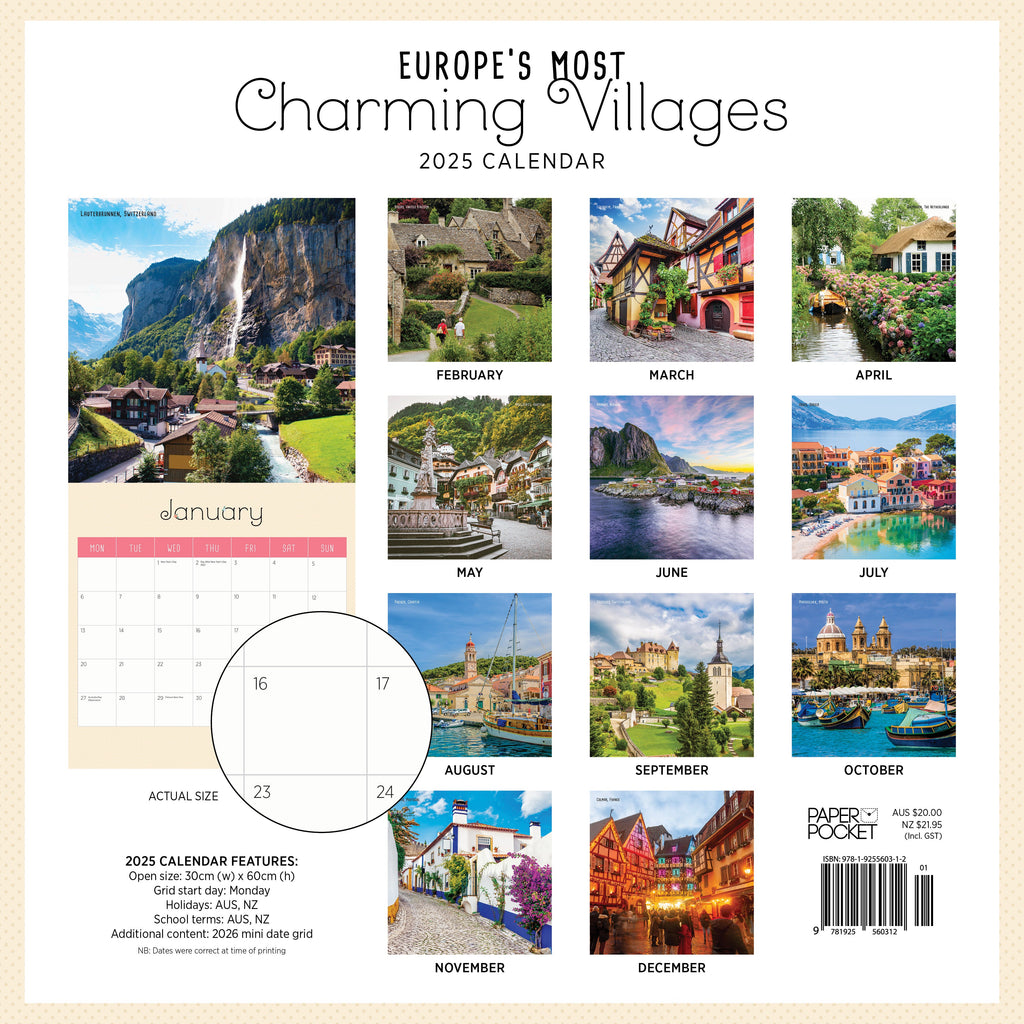 Europe #39 s Most Charming Villages 2025 Calendar Paper Pocket Europe #39 s Most Charming Villages 2025 Calendar Paper Pocket