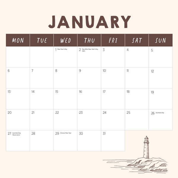 Happy Quokka Calendar 2025 January