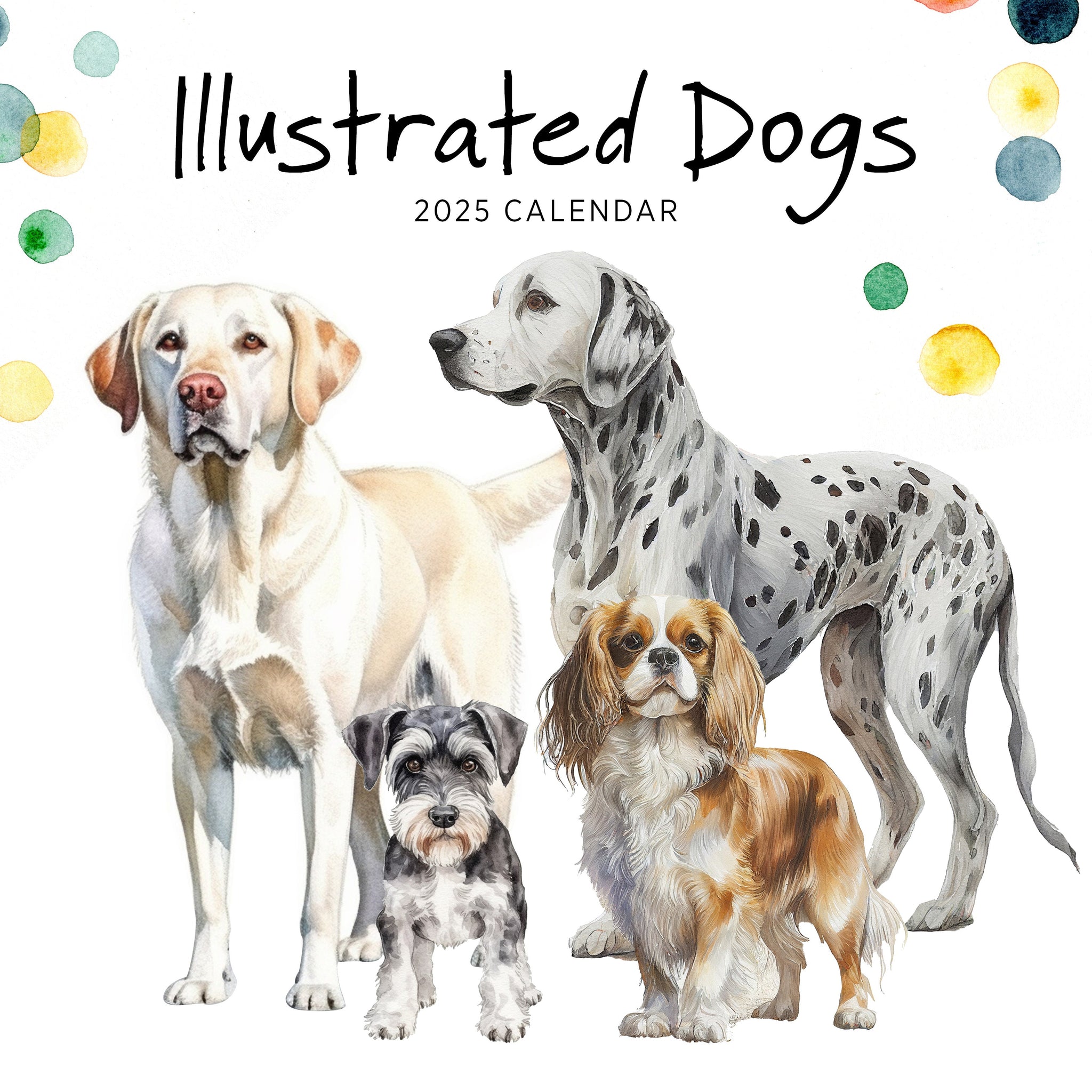 Illustrated Dogs Calendar 2025 Cover