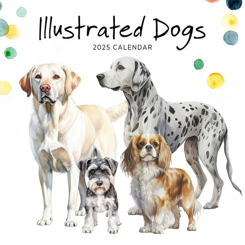 Illustrated Dogs Calendar 2025 Cover