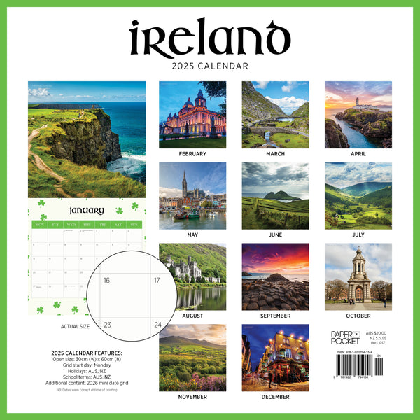 Ireland Calendar 2025 Monthly Overview