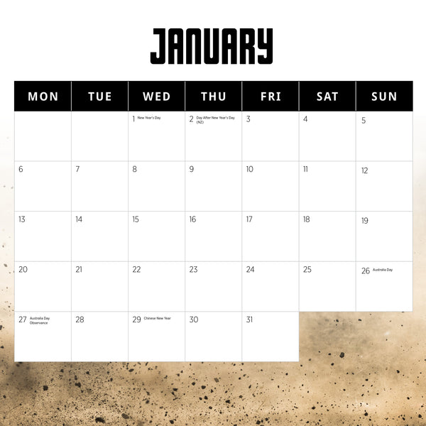 Motocross Calendar 2025 January