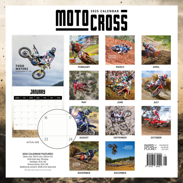 Motocross Calendar 2025 Monthly Overview