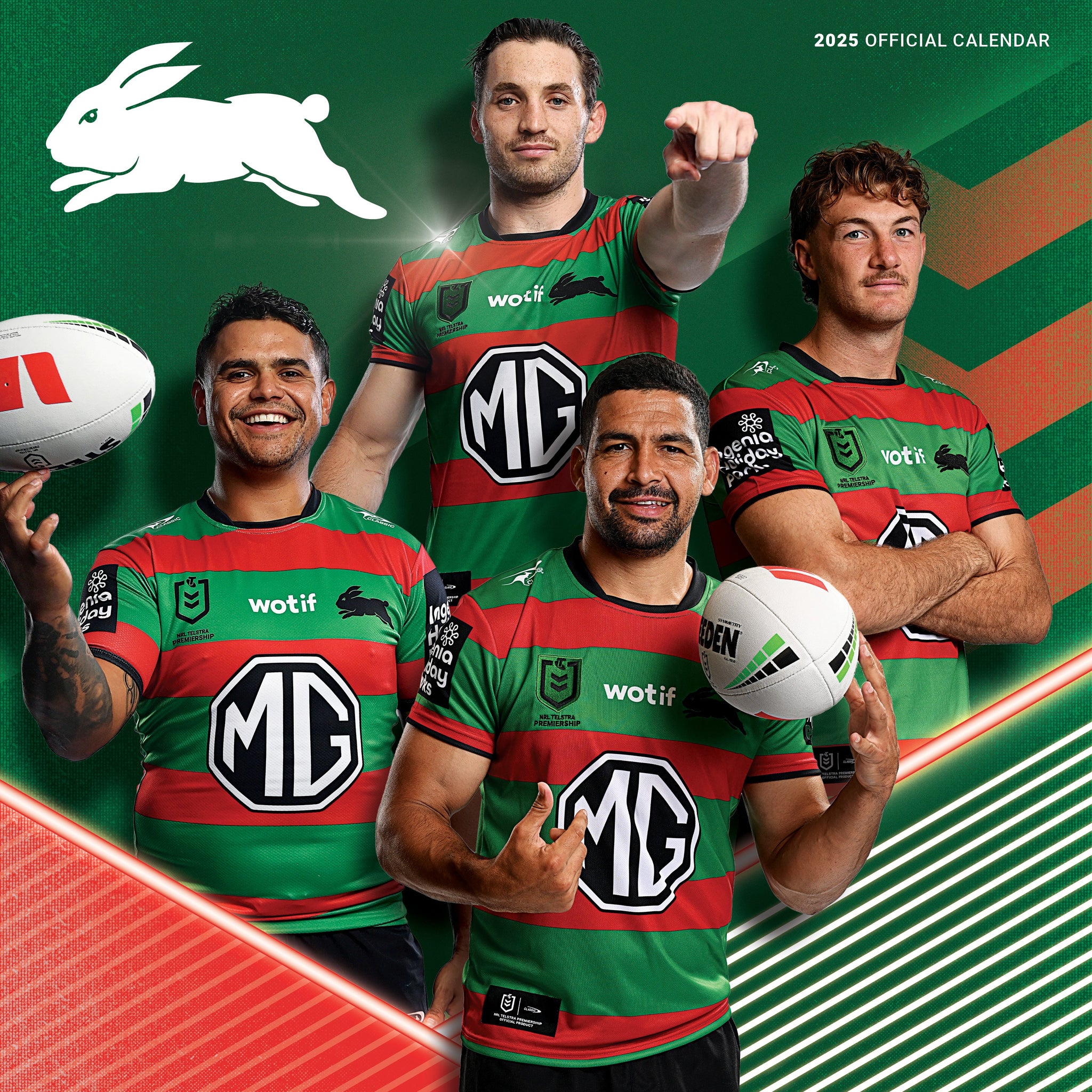 NRL South Sydney Rabbitohs Calendar 2025 Cover