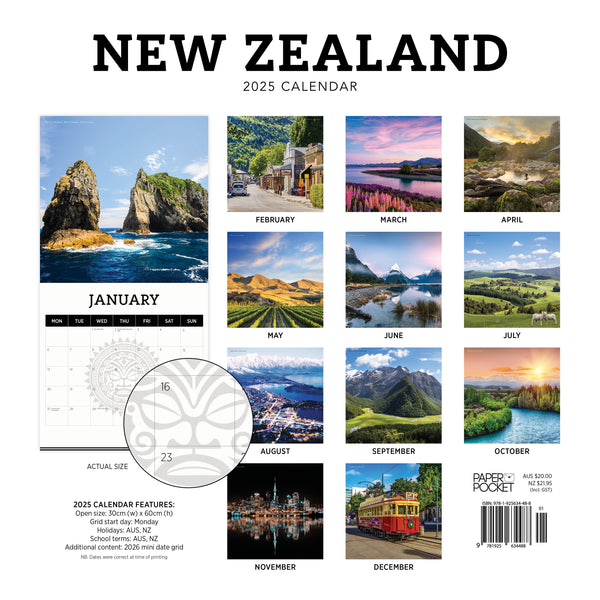 New Zealand Calendar 2025 Monthly Overview