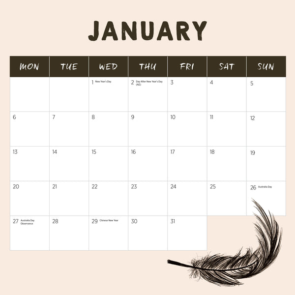 Our Aust. Exotic Birds Calendar 2025 January