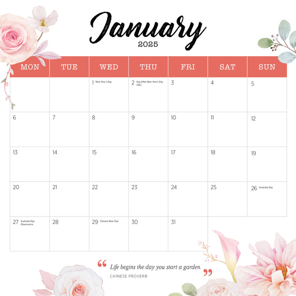 Our Aust. Life is a Garden Calendar 2025 January