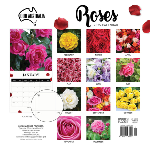 Our Aust. Roses Calendar 2025 Monthly Overview
