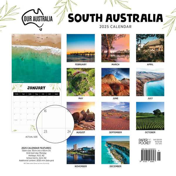Our Aust. South Australia Calendar 2025 Monthly Overview