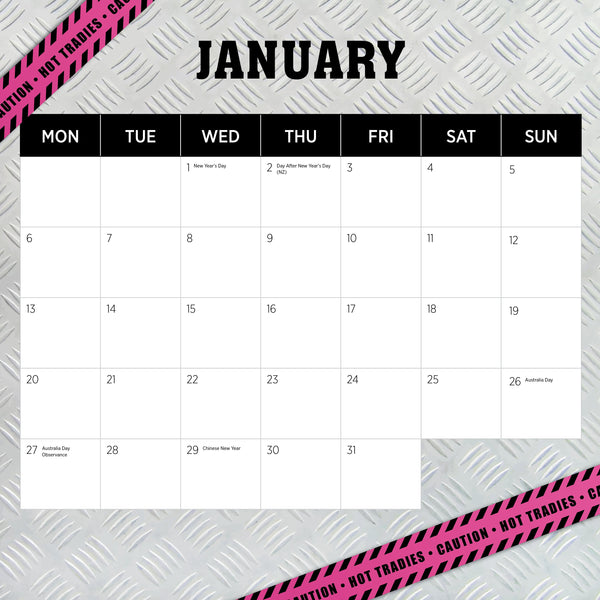 Our Aust. Tradies for the Ladies Calendar 2025 January