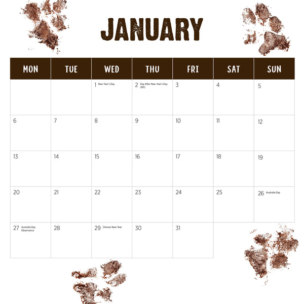 Our Aust. Working Dogs Calendar 2025 January