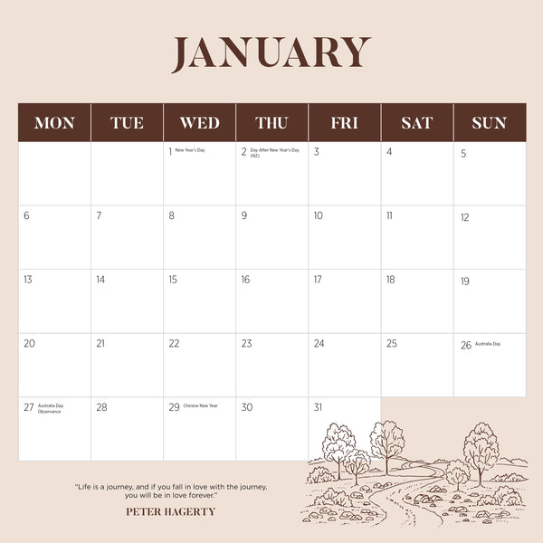 Pathways Calendar 2025 January