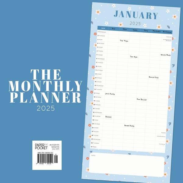The Monthly Planner 2025 Calendar Monthly Overview
