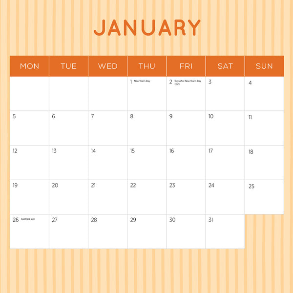 Animal Friends 2026 Calendar January
