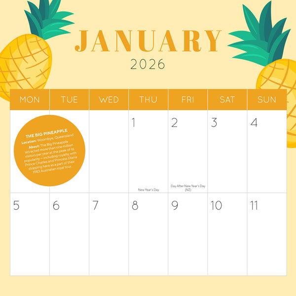 Big Dates Australias Biggest Things 2026 Calendar Internal Image